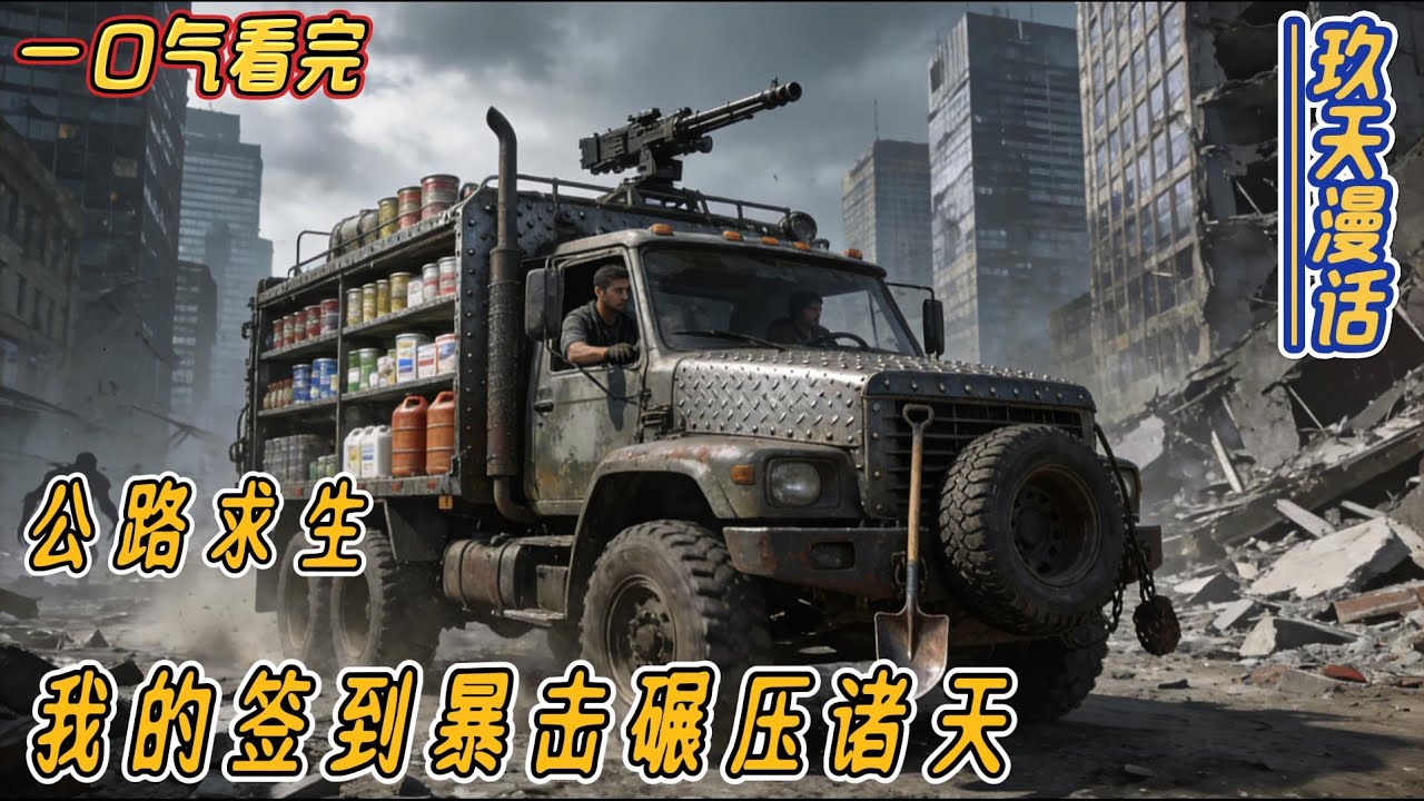 【完结文】一觉醒来叶逢舟与无数人便被投放进了公路求生游戏之中。 一人一辆小破车，需要在无尽的公路之上不断行驶，收集资源，叶逢舟开局便觉醒了签到暴击系统#末日 #末日小說 #极寒 #种田#天灾#废土