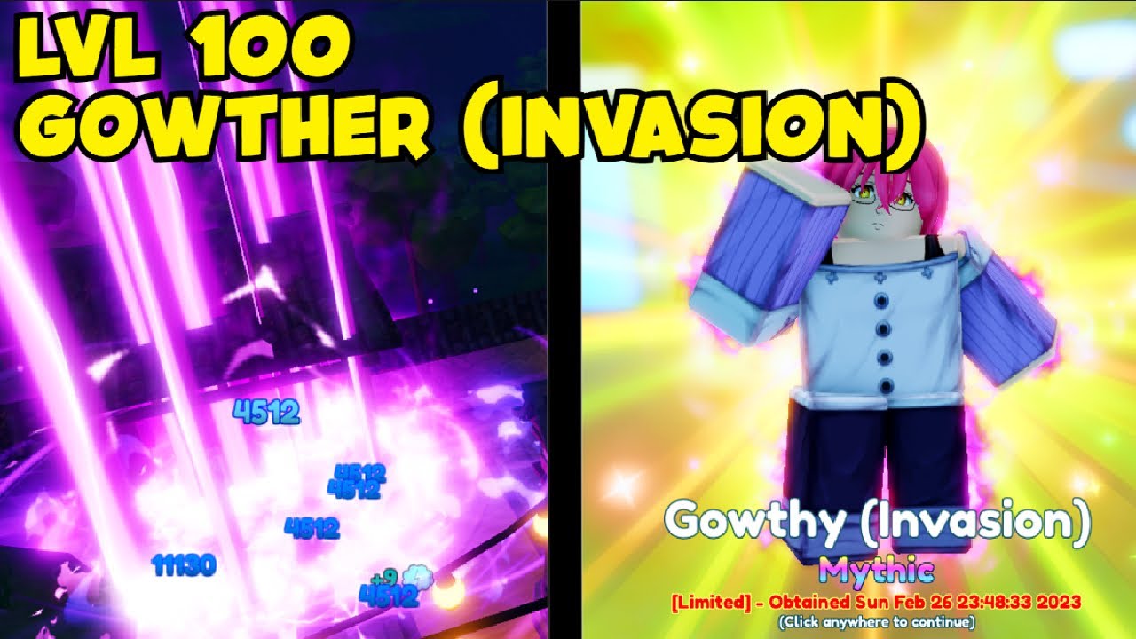 LVL 100 EVOLVED GOWTHER (INVASION) SHOWCASE *NEW SUPPORT UNIT*  IN ANIME ADVENTURES!