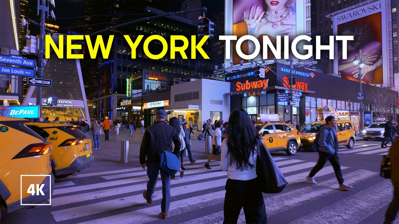 Walking in NYC at Evening / Walking Tour 4K