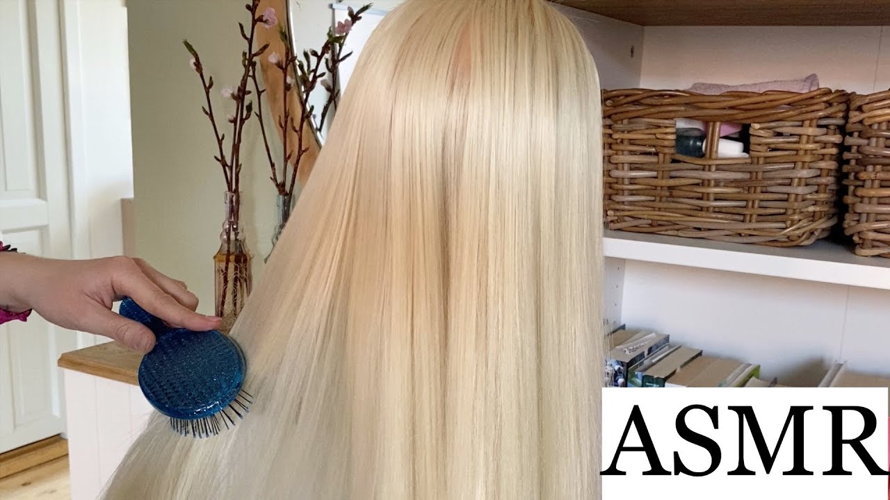 ASMR | Tangle-heaven ☁️ crunchy hair brushing sounds, detangling, hair play, relaxation, no talking