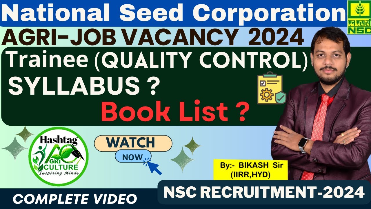 NSCL Trainee Quality Control Syllabus | NSCL Quality Control | Book list for Trainee Quality Control