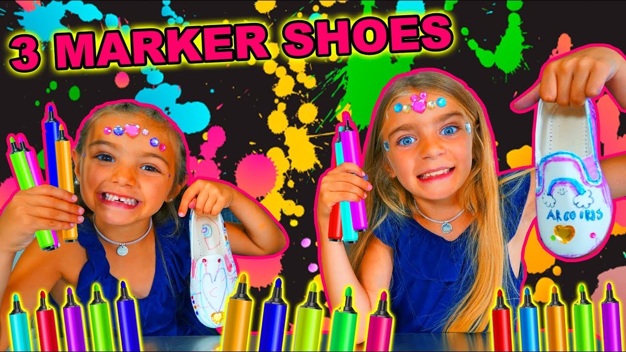 3 MARKER SHOES CHALLENGE!!  LAS RATITAS