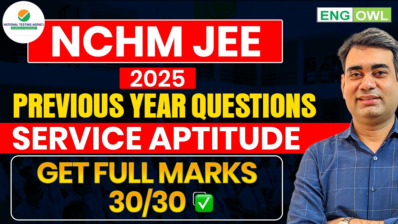 NCHM JEE 2026 | Service Aptitude PYQ | NCHM JEE Preparation | NCHM PYQ 2025 solution