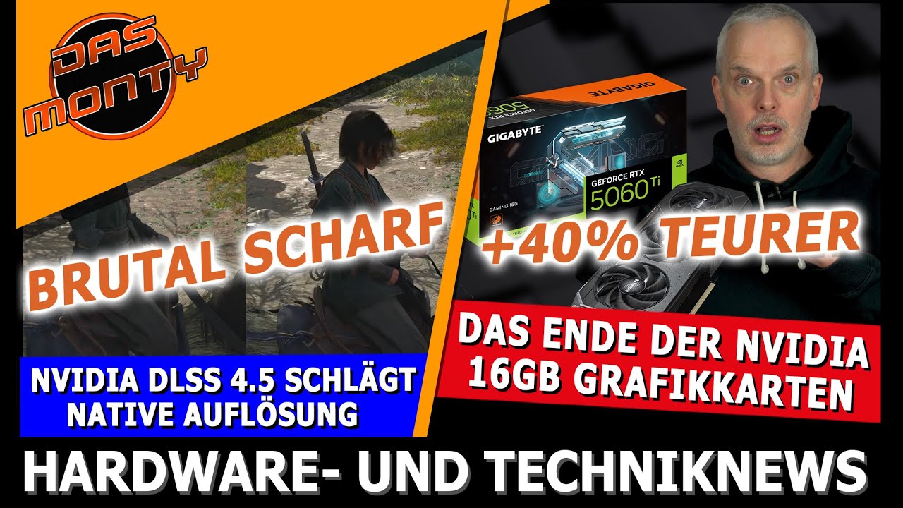 Das Ende der Nvidia 16GB-Grafikkarten - 40% teurer | DLSS4.5 schlägt Nativ | Retro-Gehäuse im Trend