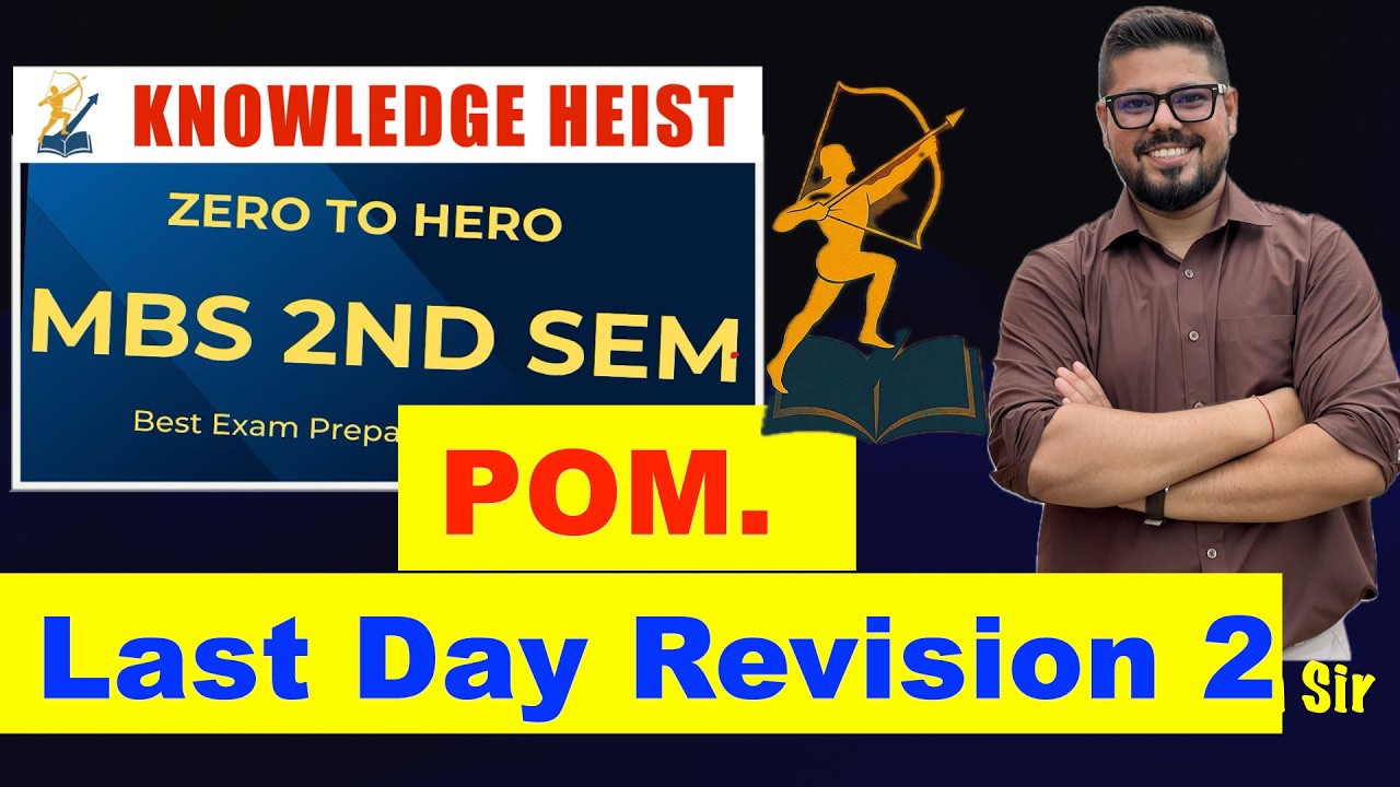 Last Revision 2┃POM┃MBS 2nd Semester┃Production and Operation Management┃By Arjun Sir