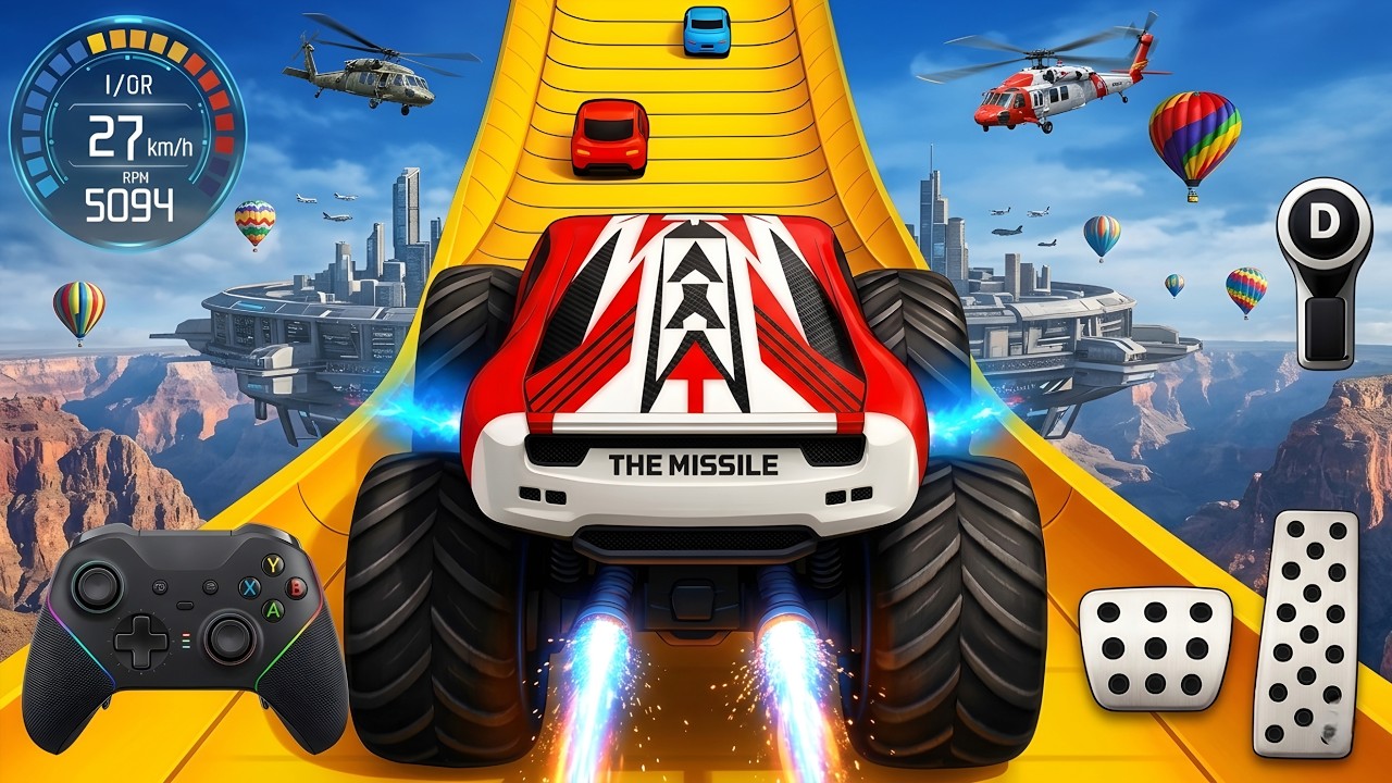 Insane Monster Truck Crash Challenge💥Mega Ramp Stunt Racing | Android Gameplay (part 89)