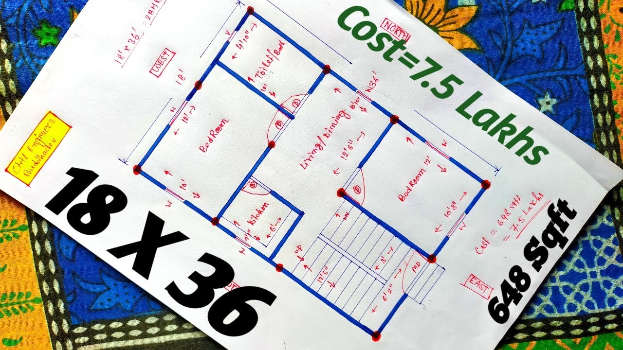 18 X 36 Building Plan||2BHK House Plan ||Small Home Design|18*36 Makan ka Naksha
