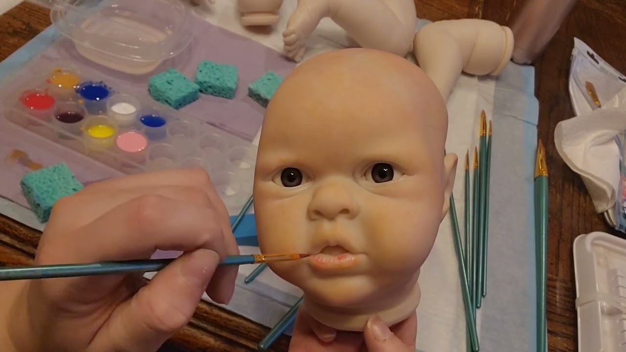 Paint with me! Trying a new paint for Air Dry reborn painting! Lafranc Bourgeois Flashe Vinyl Paint