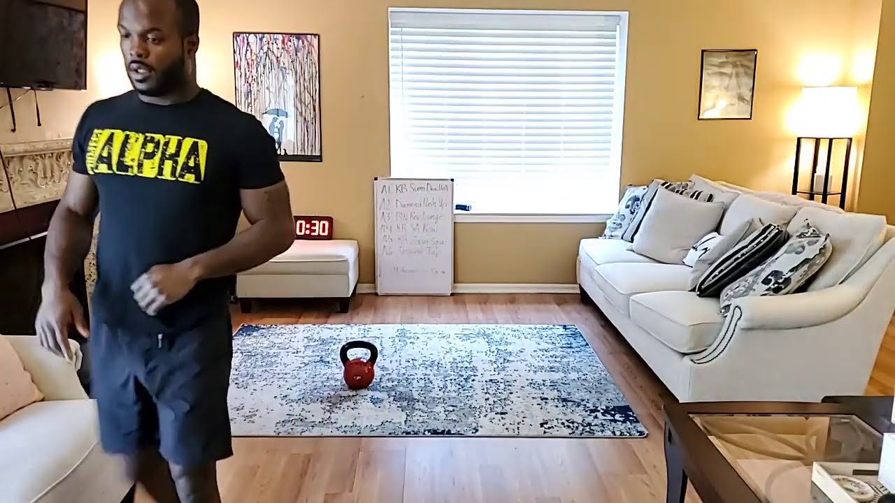 At Home Full Length Kettle Bell Workout Total Body