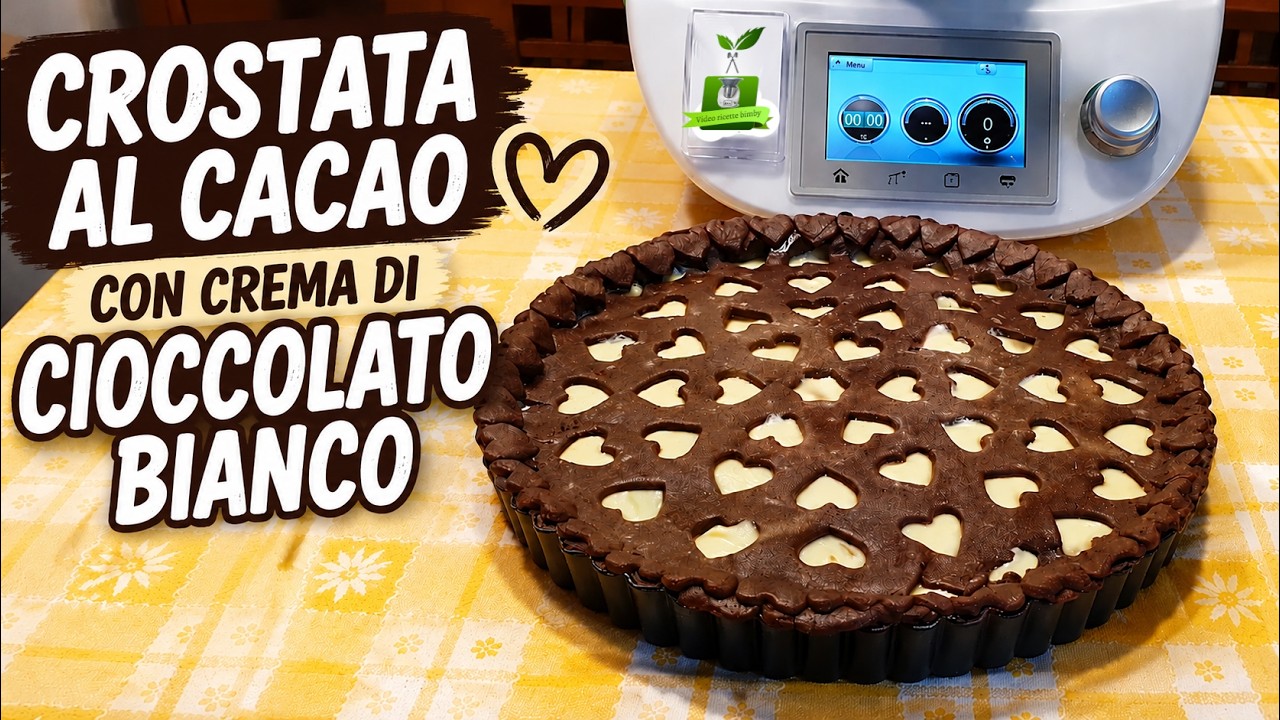 Crostata al cacao con crema di cioccolato bianco per bimby TM6 TM5 TM31