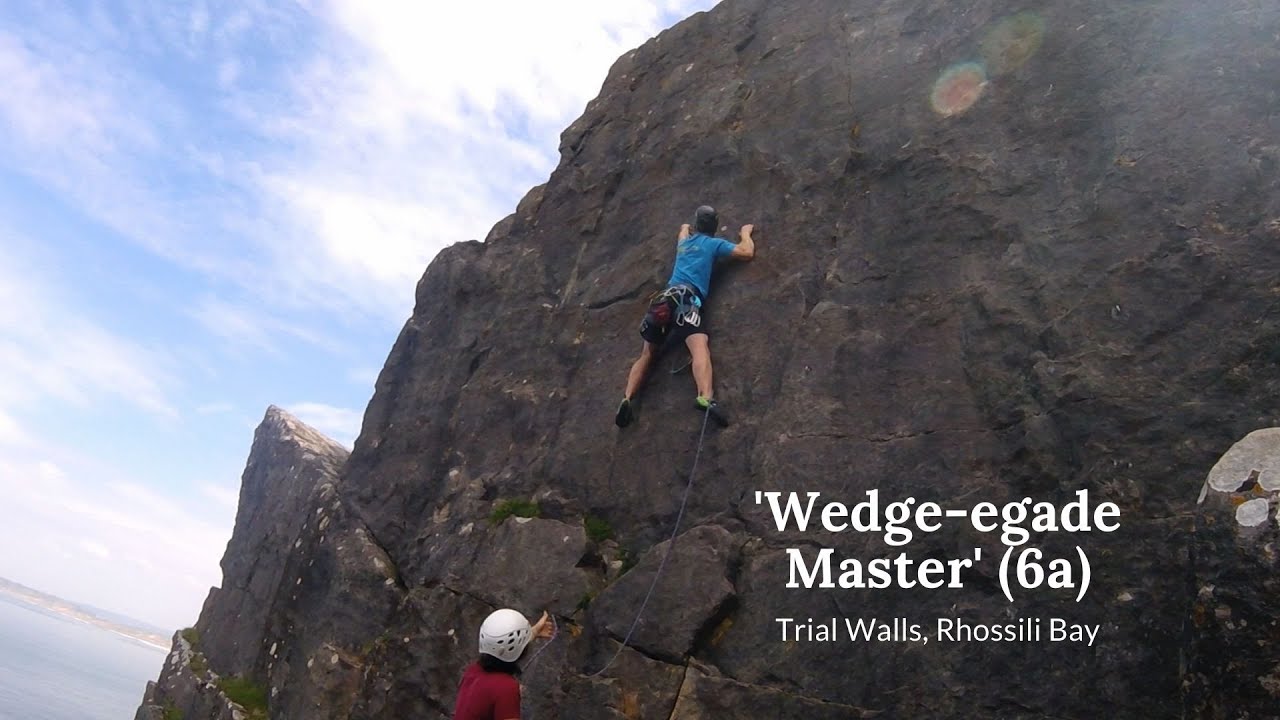 Sport Climbing at Trial Walls, Rhossili - 'Wedge-egade Master' (6a)