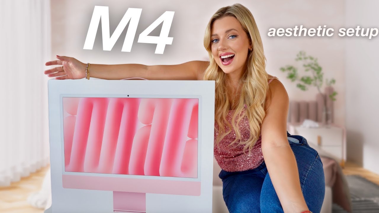 Pink M4 iMac! UNBOXING & REVIEW! nano texture display! ✨ 🖥️💕