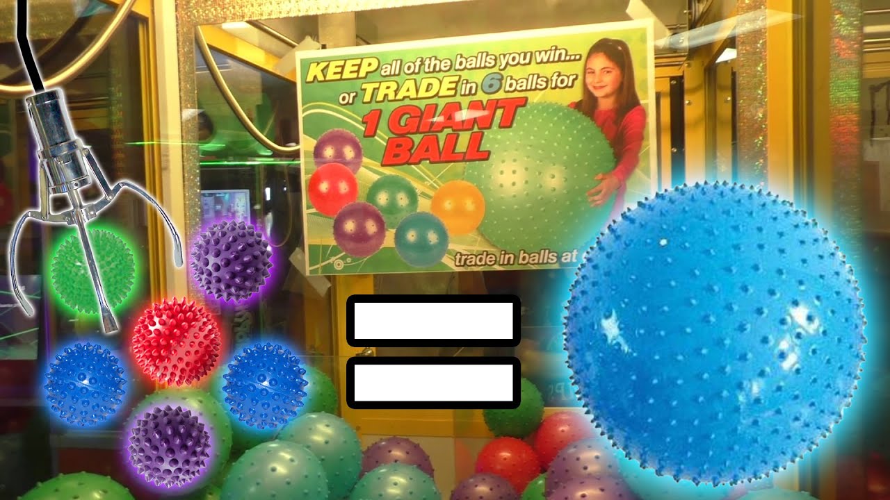 6 small balls = 1 GIANT BALL - Claw Machine Wins