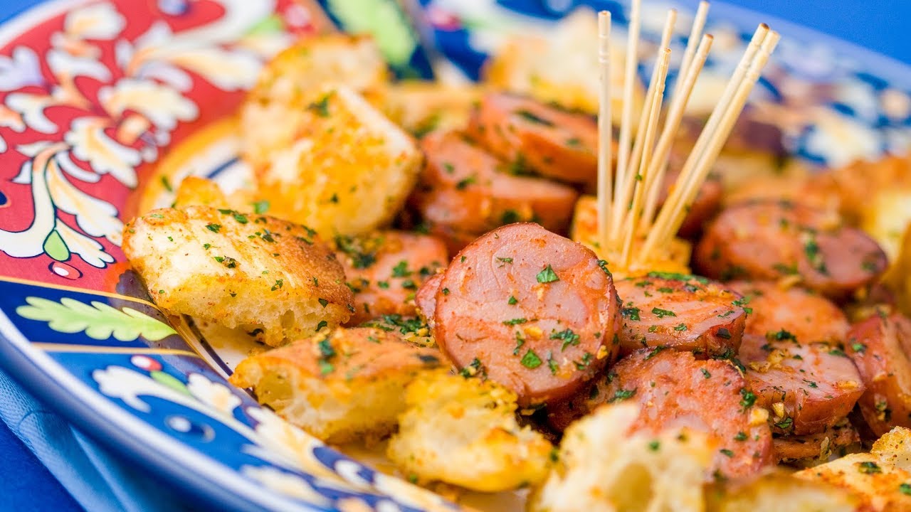 Garlic Pan Fried Bread and Chorizo