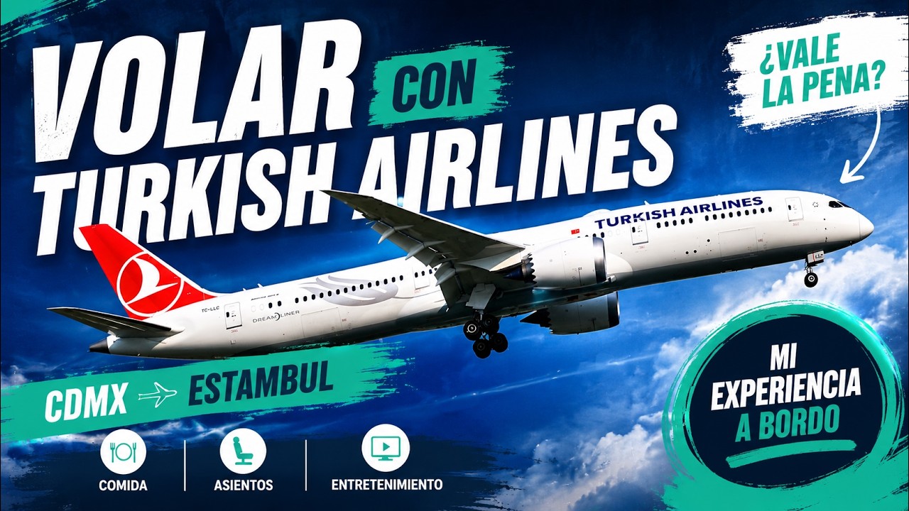 Volar con Turkish Airlines CDMX–Estambul ✈️ Comida, asientos y entretenimiento#TurkishAirlines