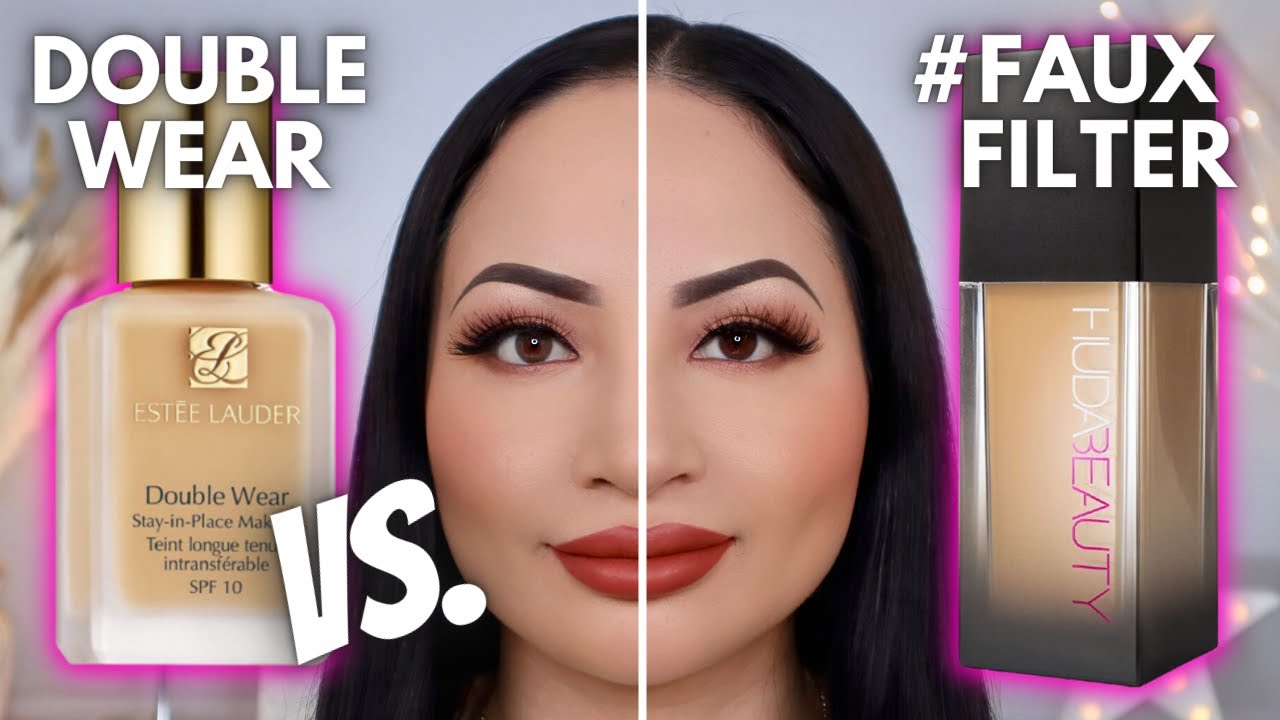 ESTEE LAUDER DOUBLE WEAR против HUDA BEAUTY FAUX FILTER LUMINOUS MATTE FOUNDATION | Обзор и тест ...
