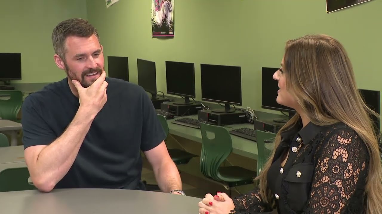 Miami Heat's Kevin Love visited Miami Jackson Senior High School to talk to students about mental he