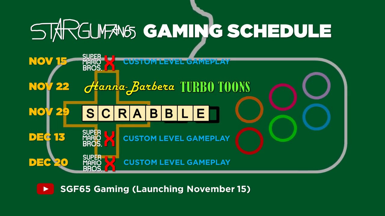 SGF65 Gaming Schedule (Nov-Dec 2020)
