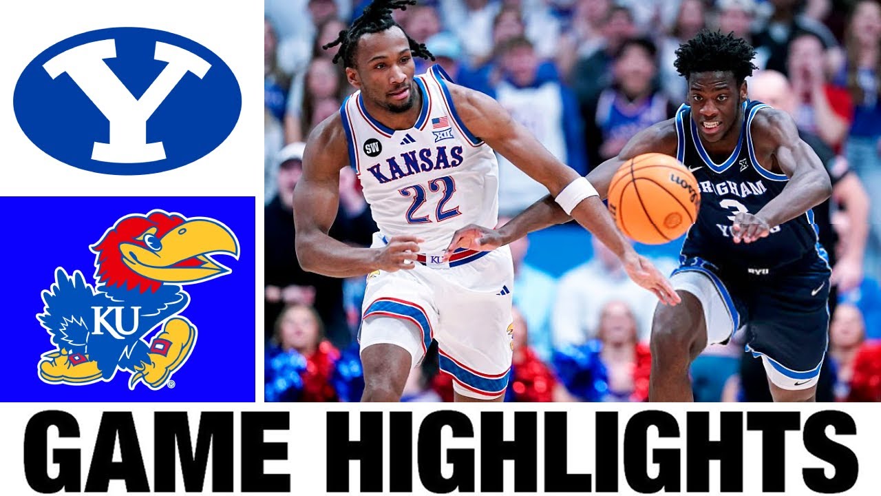 #13 BYU vs #14 Kansas Highlights | Men's Basketball | College Basketball 2025