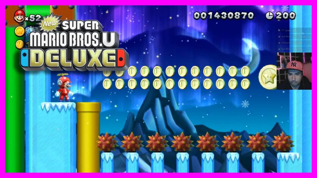 🔥 New Super Mario Bros. U Deluxe NIVEL : LA TUMBA DE LOS GOOMBAS ESPINO las 3 monedas con MARIO
