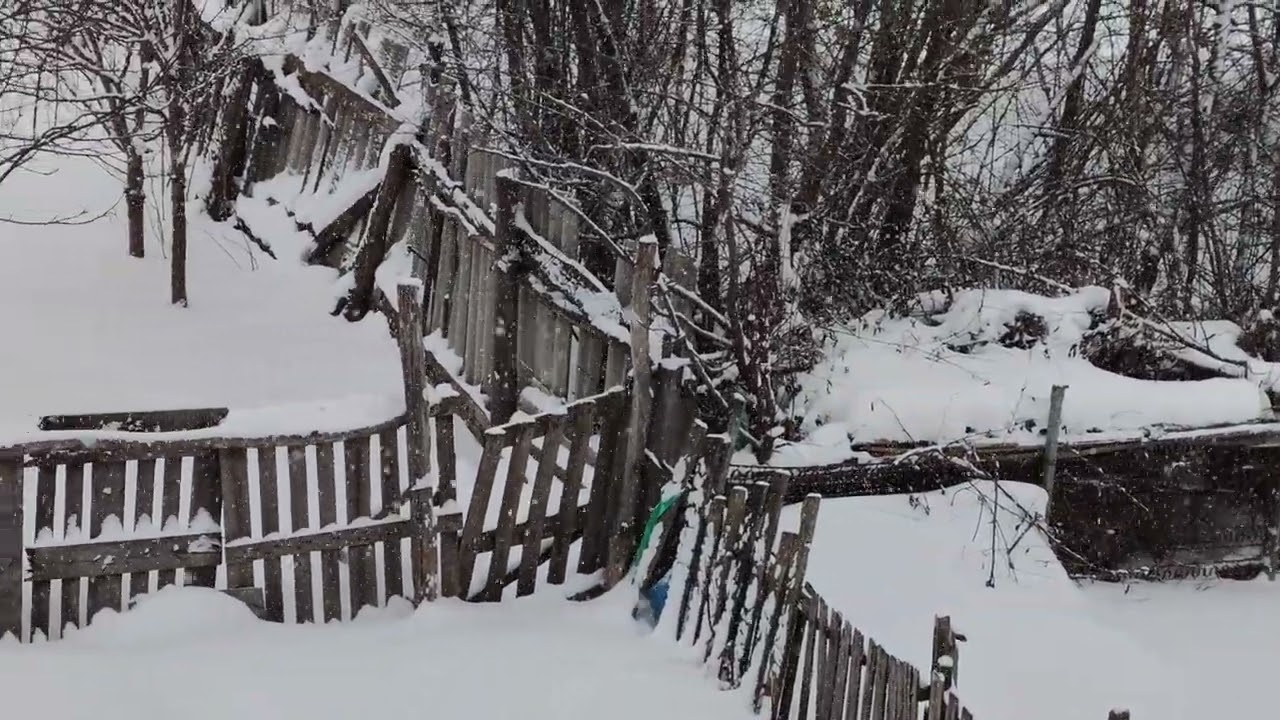 Снегопад и зима в деревне ❄ уютная жизнь в деревне 🎄