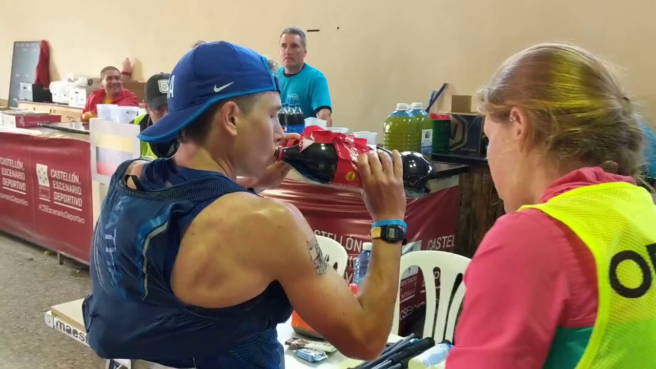Zach Miller at Aid Station 2 (Atzeneta) Trail World Championships