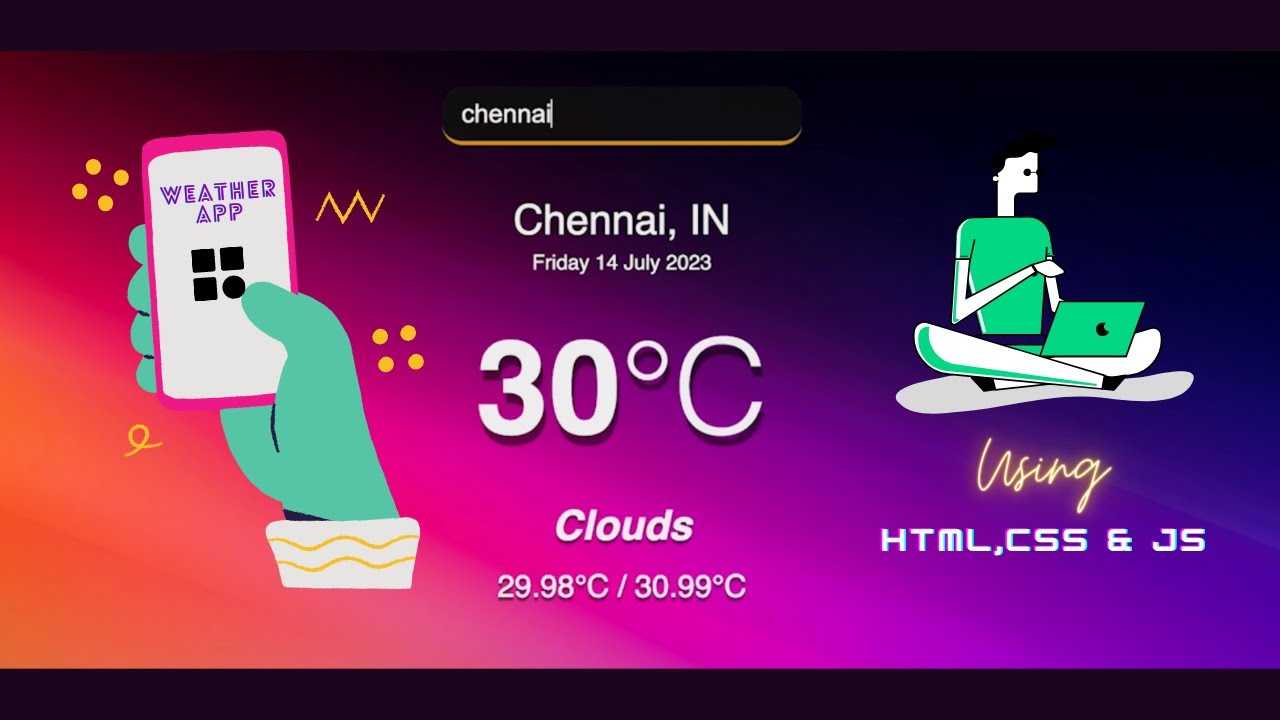 Building a Weather App by | Html | Css | Javascript tutorial. #html #css #javascript #tutorial