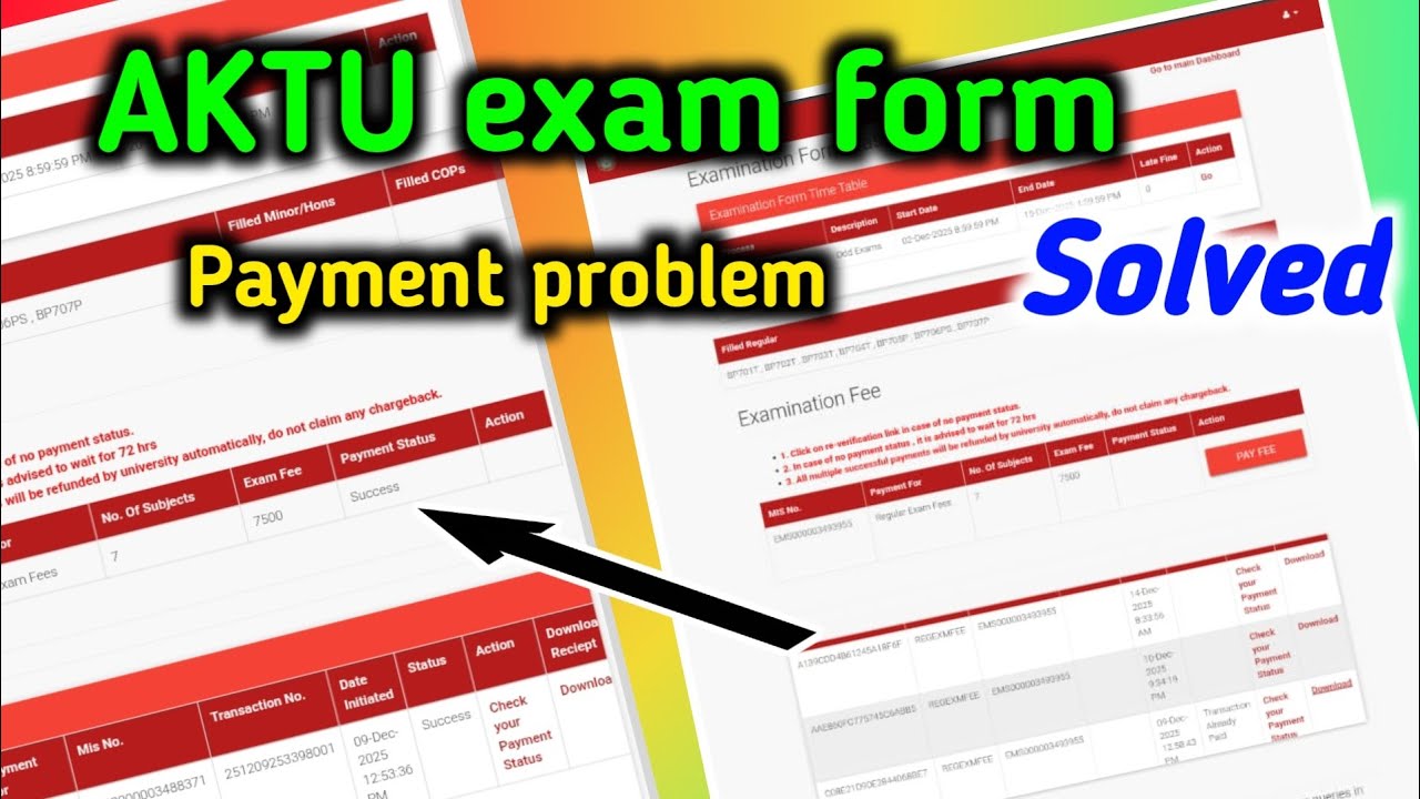 AKTU exam form  payment problem 2025 || Anuj maurya 