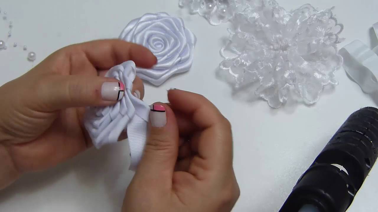 FLOR ROCOCO GRANDE con cinta faya de 2.5 cms🌼🐜🌸 FLOR GRANDE en Cinta