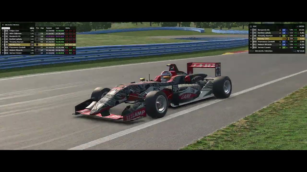 IRACING DALLARA F3 SERIES 2025 (S4 W10) WATKINS GLEN