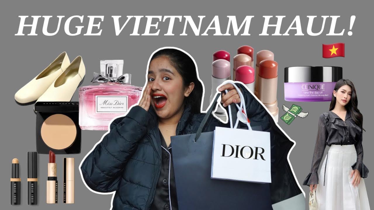 my mom reacts to *EXPENSIVE STUFF* I got from VIETNAM🇻🇳😂 DIOR, HINCE, JACQ SHOES, BOBBI BROWN