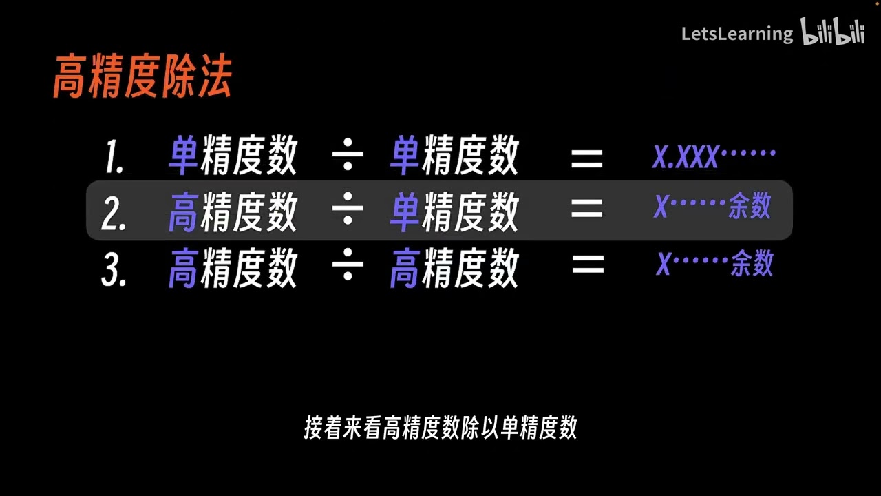 【从0开始的C++算法课】第07期   高精度运算 & 高精度除法运算上   单精度数除以单精度数商为高精度｜高精度数除以单精度数｜大数除法原理以及代码实现