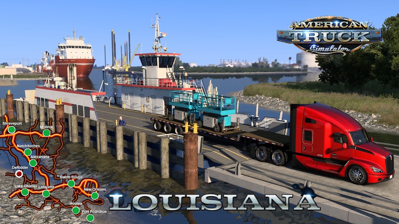 American Truck Simulator Louisiana DLC Gameplay City Lake Charles #10/11