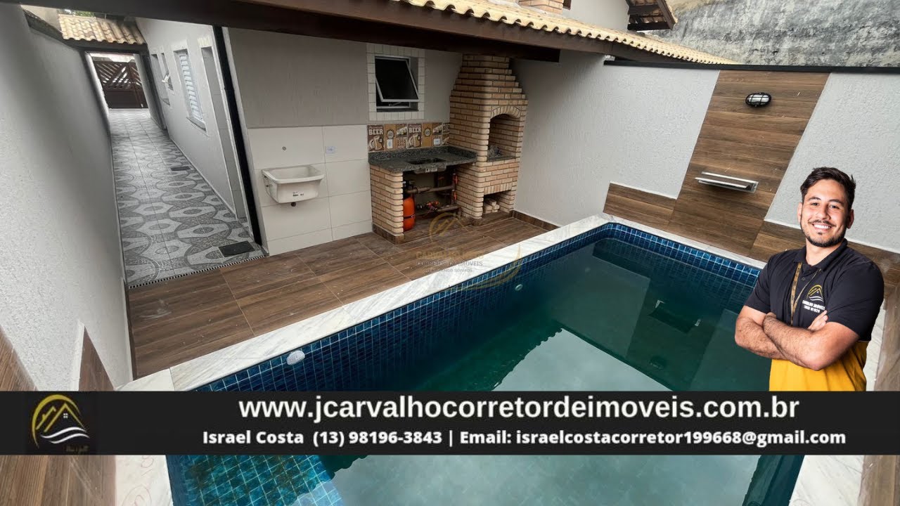 *R$389MIL* CASA LADO PRAIA 600M DO MAR COM PISCINA E CHURRASQUEIRA PARA VENDA EM ITANHAÉM!
