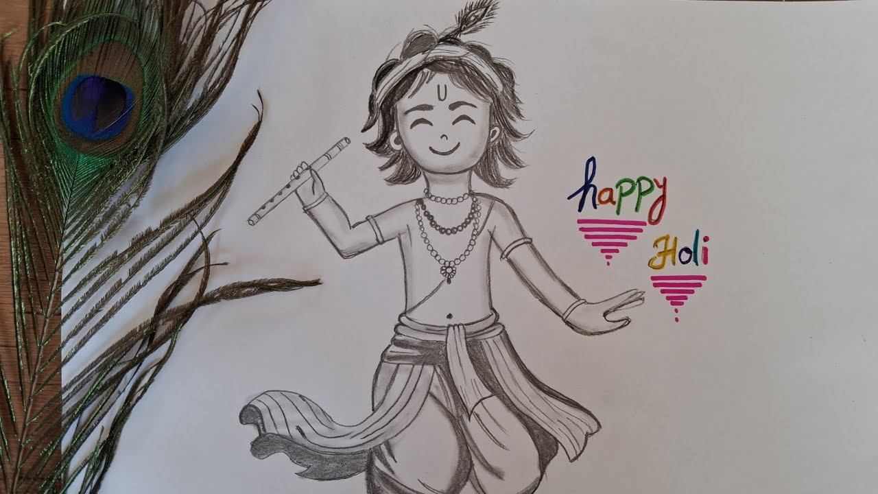 Cute kanha Drawing #viral #holifestivalofcolours #relatable #holi2026 #fyp 