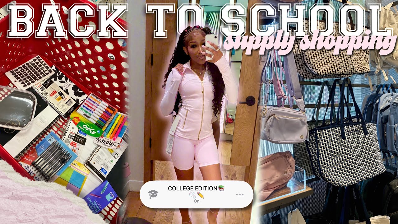 BACK TO SCHOOL SUPPLIES SHOPPING ✰ COLLEGE EDITION: target, lululemon bag, haul, etc | JAAHDIORR