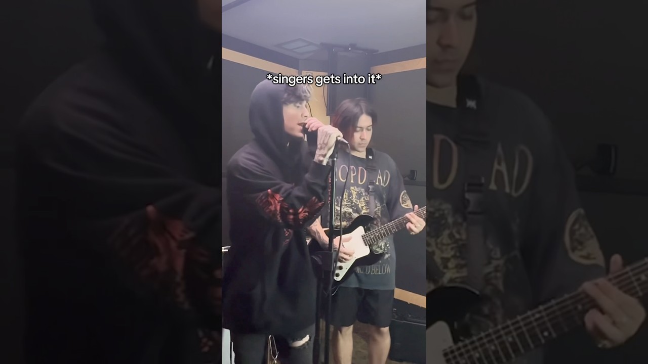 Singer SHOCKS band during band practice&hellip; watch how they react 😳 #metal #metalcore #emo #rockmusic