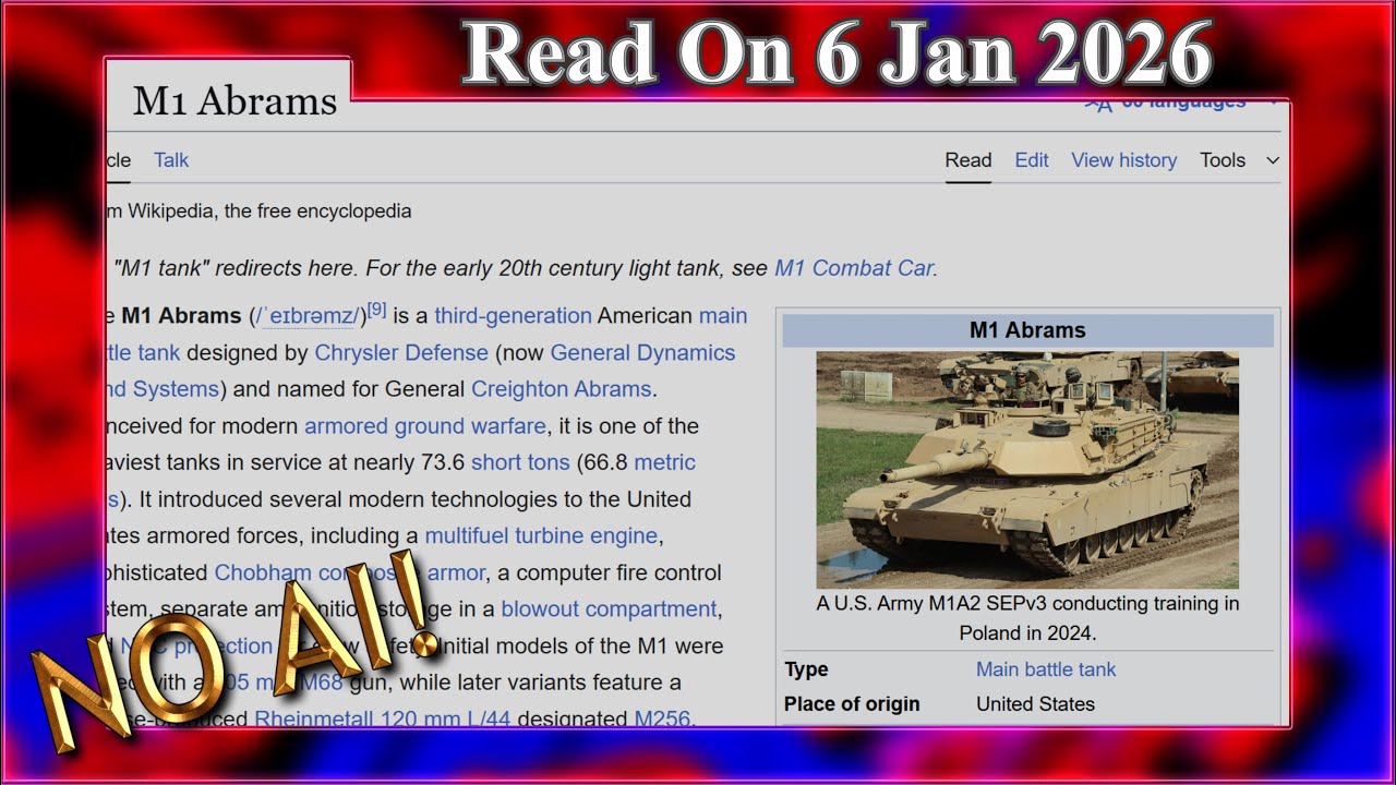 M1 Abrams (No AI) - 6 January 2026