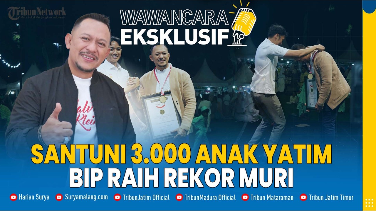 BIP Pamekasan Raih Rekor MURI Santuni 3.000 Anak Yatim, Belanja Pakaian Gratis hingga Makan Sate