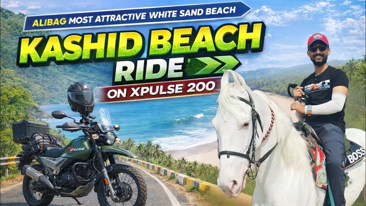 Mumbai to Alibag Ride ep-2 towards Kashid beach/ white sand beach/ Enjoy horse riding.