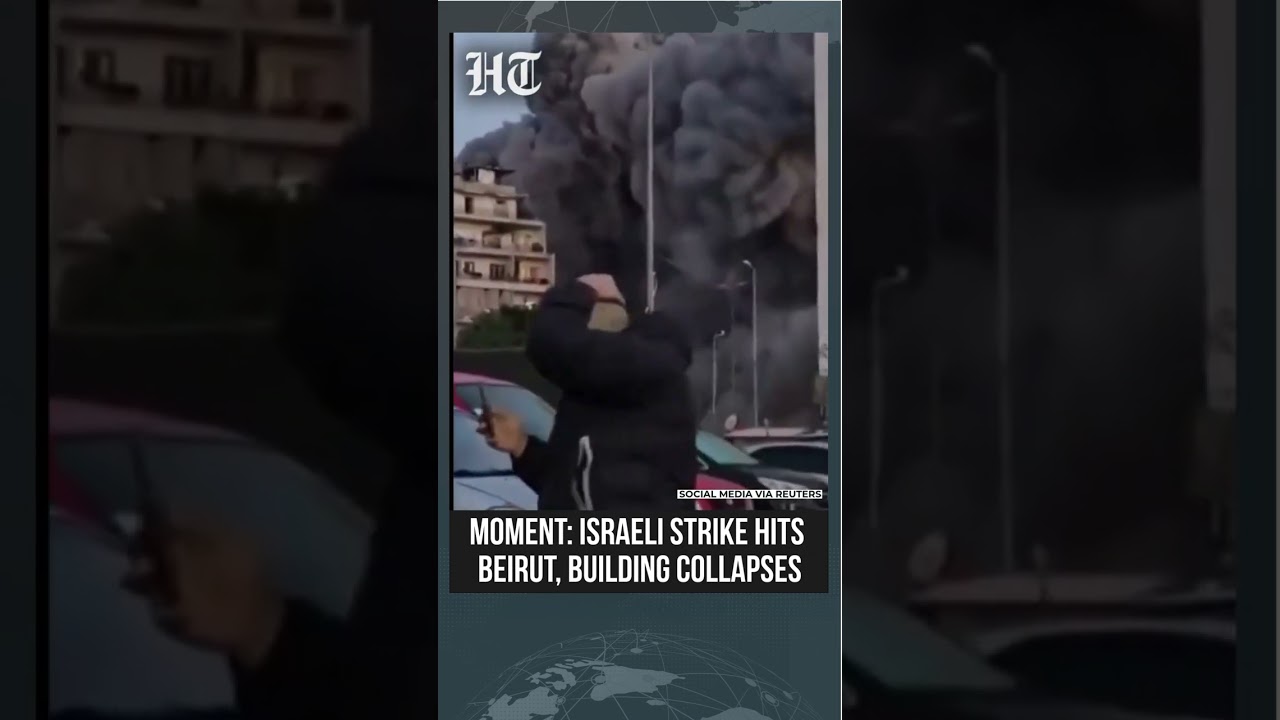 Israeli Airstrike Hits Central Beirut, Building Collapse Caught on Camera | #shorts