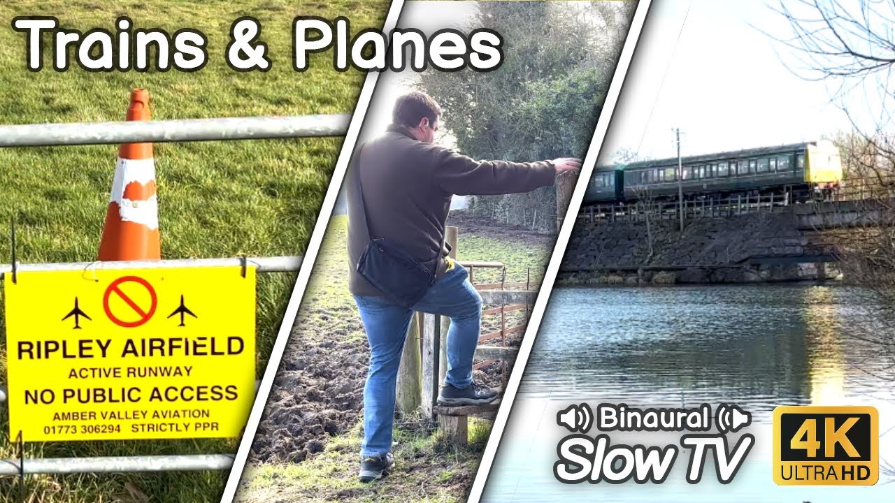 Walk from Swanwick to Butterley Reservoir, Derbyshire - Slow TV