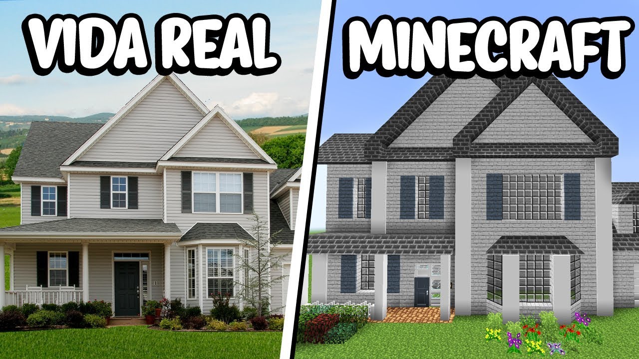 RECONSTRUÍ UMA CASA AMERICANA DA VIDA REAL NO MINECRAFT! (FICOU IGUAL?)