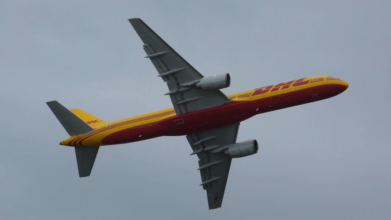 Boeing 757-236 SF DHL Cargo flying Display RIAT 2012 AirShow G-BMRJ