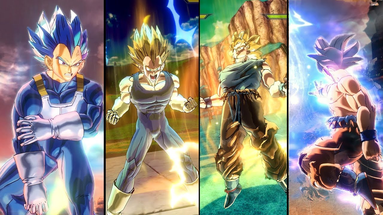 Goku and Vegeta In Game All Ultimates/Transformations - Dragon Ball Xenoverse 2