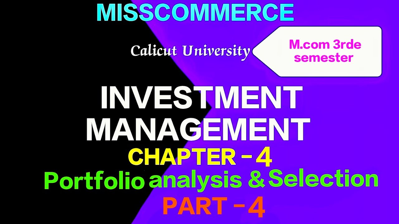 M.com 3rd sem|Investment management Chapter-4|Part-4