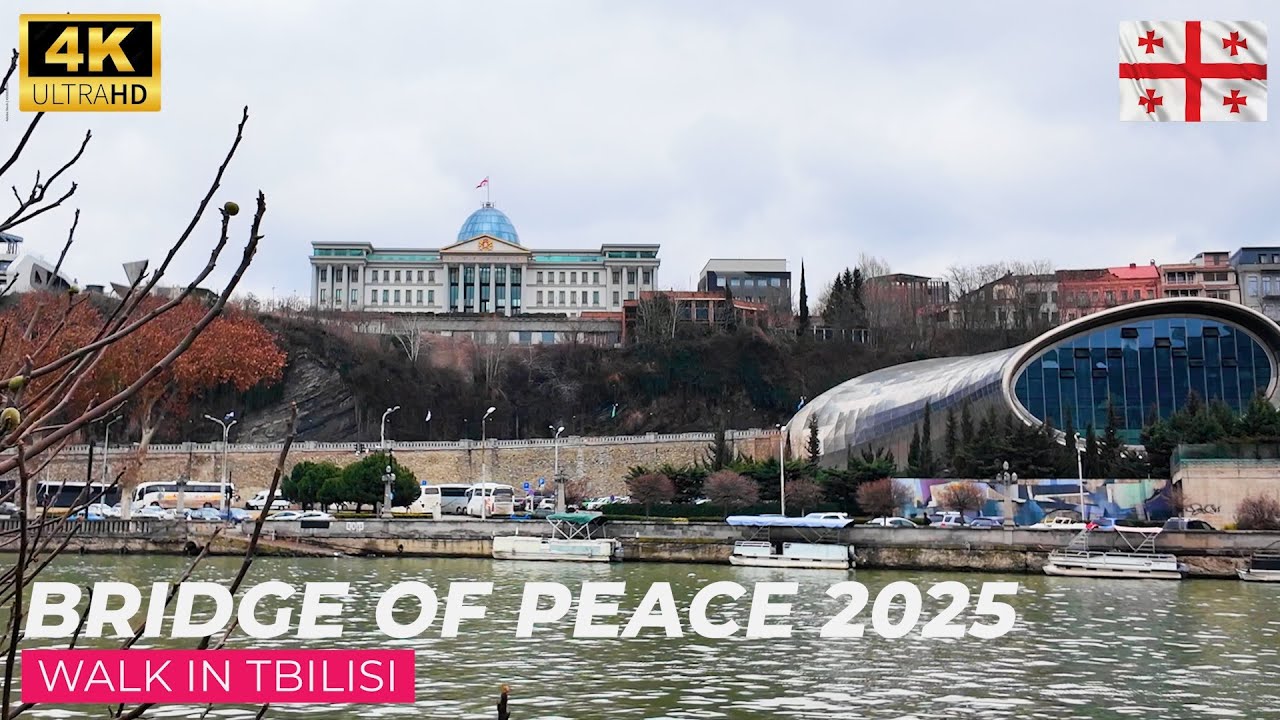 【4K】Exploring Tbilisi: Bridge of Peace Walk 2025