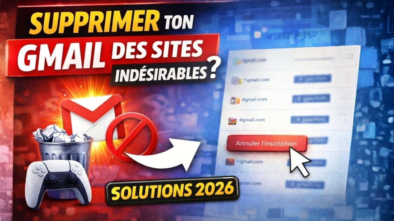Comment enlever ton Gmail des sites qui t’envoient du spam (2026)