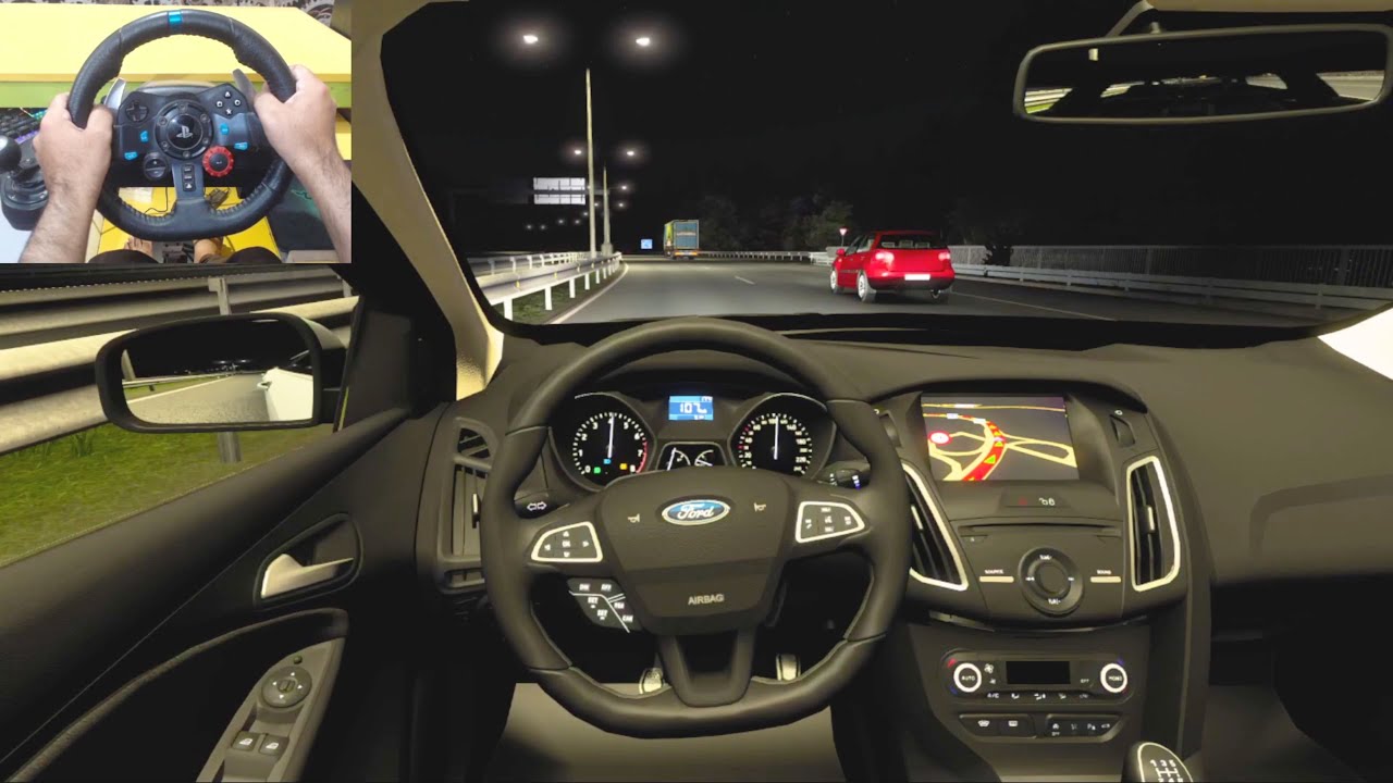Realistic night driving Ford Focus Mk3 | ETS2 1.48  [Steering wheel gameplay]