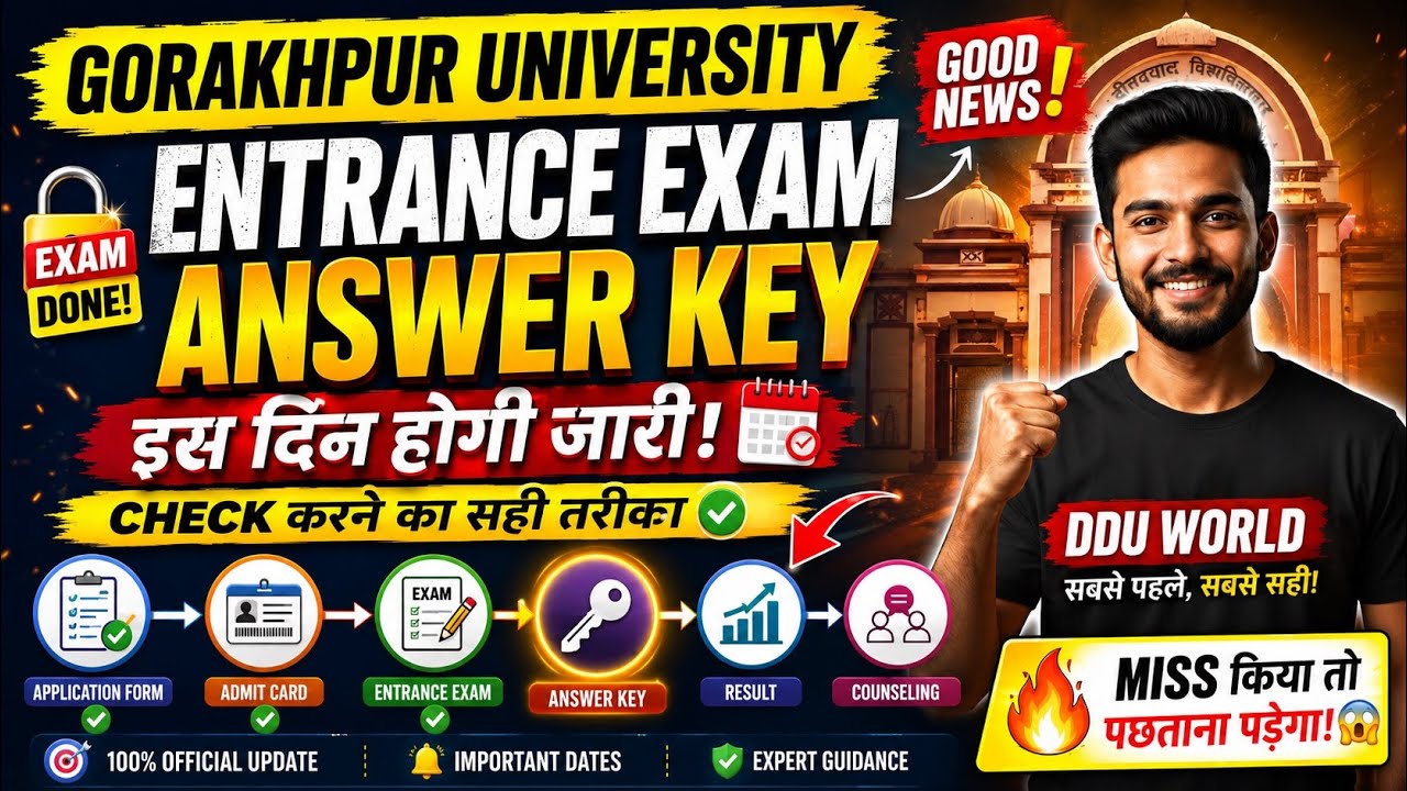 DDU Gorakhpur University Entrance Exam 2026 | When Will the Answer Key Be Released? Result, Cut O...
